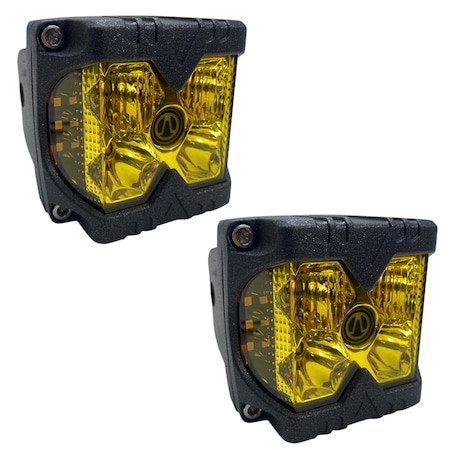 Race Sport 40-Watt LED Auxiliary Cube Light with Amber Side Strobe - Profession Grade PR RS02SA